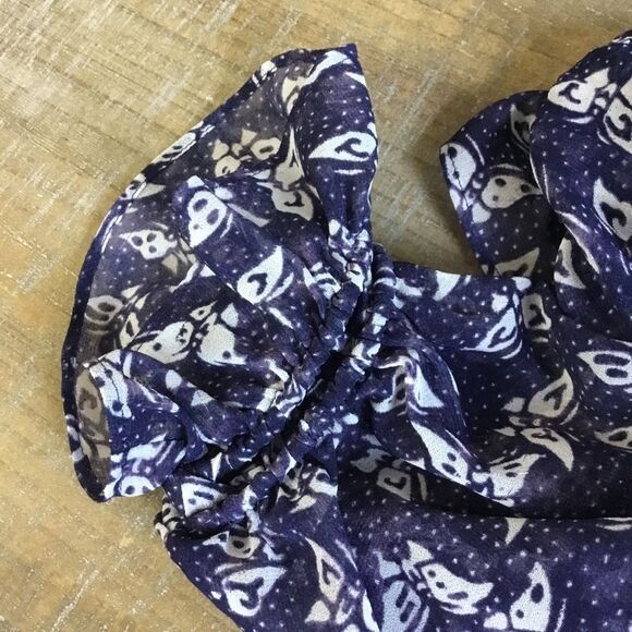 Long sleeve sheer butterfly blouse ruffle collar and sleeves cottagecore floaty - Picture 5 of 6